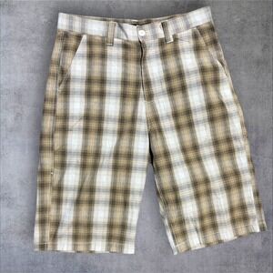 RocaWear Vintage Plaid Shorts Men's Size 34 Long Baggy Y2K Drawstring‎